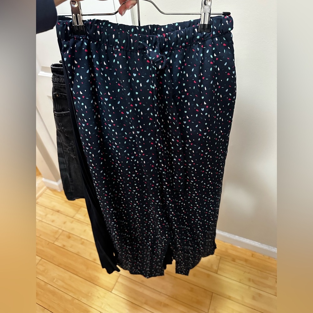 Palazzo pants blu with light blue and pink pattern 34